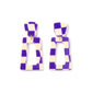 Kennedy Statement Earrings - Purple Checkered - LINNY CO WholesaleAcetate