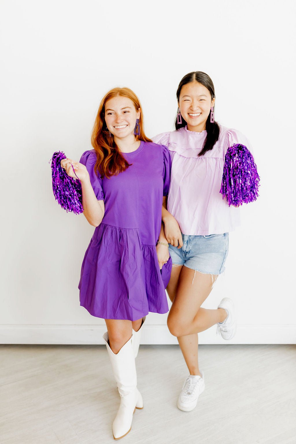 Kennedy Statement Earrings - Purple Glitter - LINNY CO WholesaleAcetate