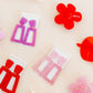 Kennedy Statement Earrings - Red Glitter - LINNY CO WholesaleAcetate