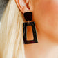 Kennedy Statement Earrings - True Black - LINNY CO WholesaleAcetate