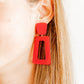 Kennedy Statement Earrings - True Red - LINNY CO WholesaleAcetate