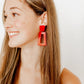 Kennedy Statement Earrings - True Red - LINNY CO WholesaleAcetate