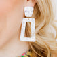 Kennedy Statement Earrings - White Shell - LINNY CO WholesaleAcetate