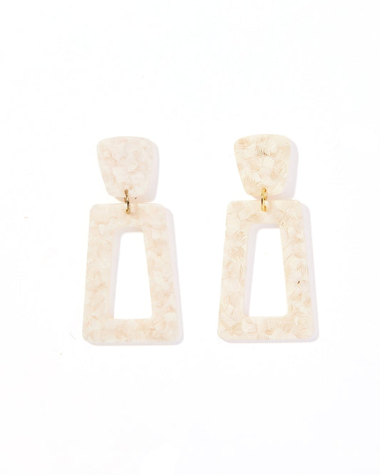 Kennedy Statement Earrings - White Shell - LINNY CO WholesaleAcetate