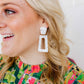 Kennedy Statement Earrings - White Shell - LINNY CO WholesaleAcetate