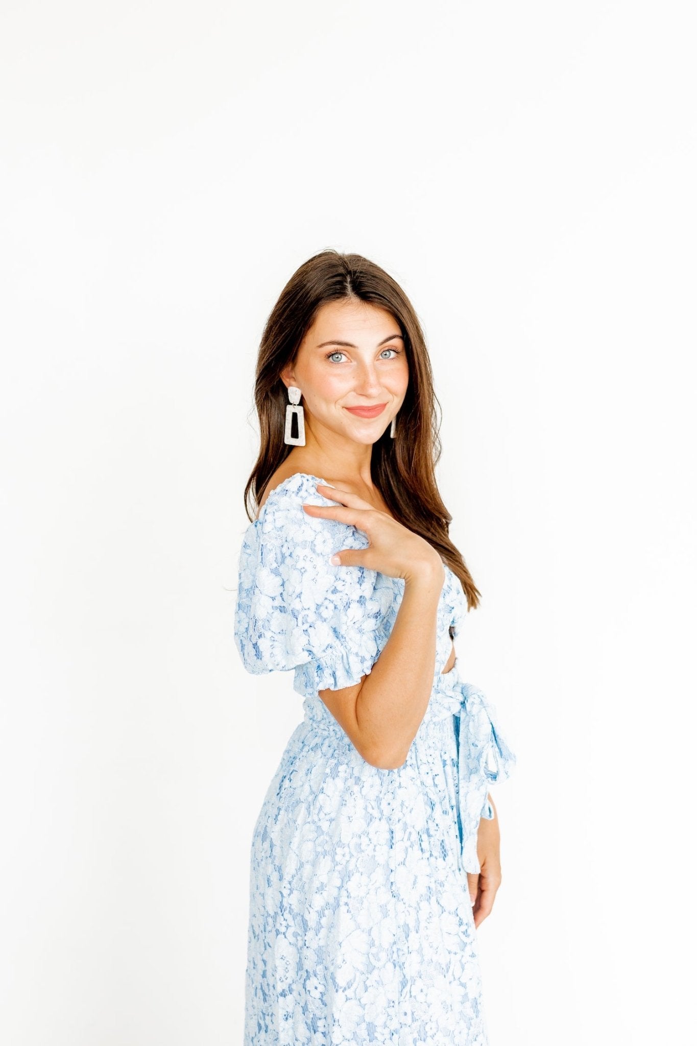 Kennedy Statement Earrings - White Shell - LINNY CO WholesaleAcetate