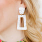 Kennedy Statement Earrings - White Shell - LINNY CO WholesaleAcetate
