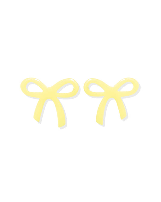 Kylie Bow Earrings - Butter Yellow - LINNY CO WholesaleAcetate