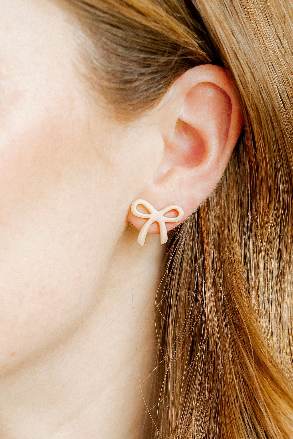 Kylie Bow Earrings - Latte - LINNY CO WholesaleAcetate