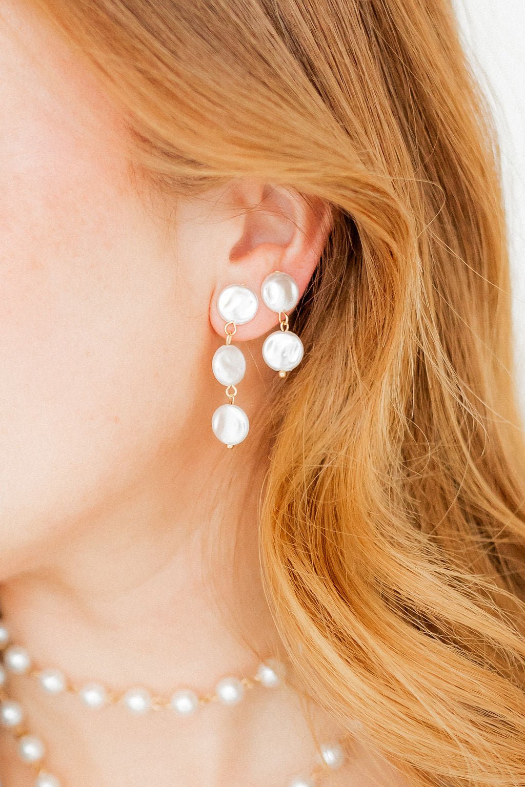 Libby - 3 Pearl - Earrings - LINNY CO WholesaleMetals