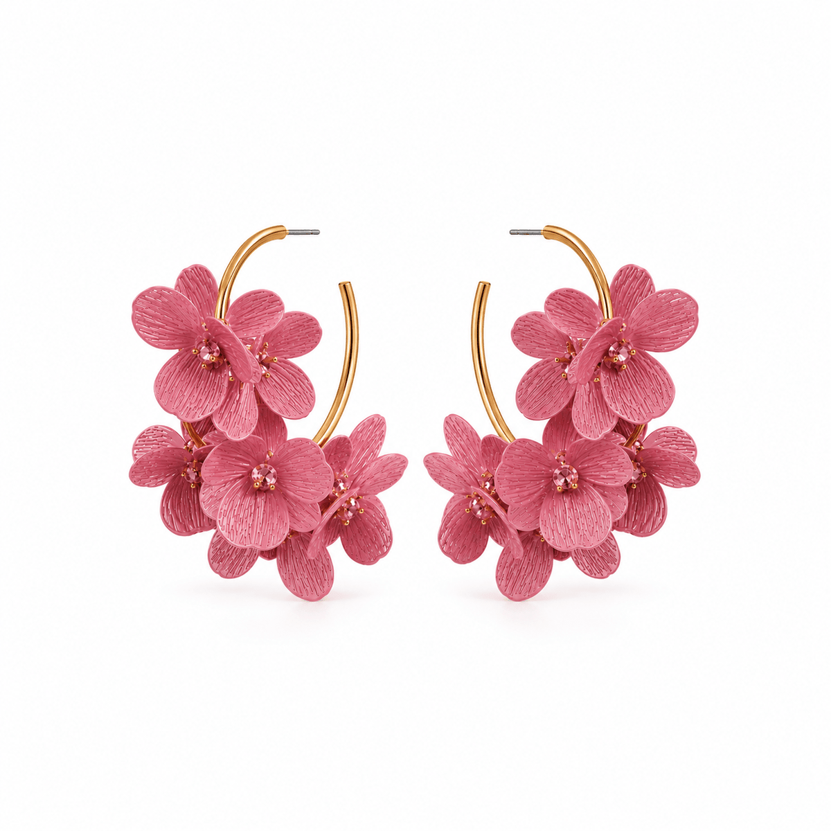 Loiuse Hoop - Pink - LINNY CO WholesaleMetal