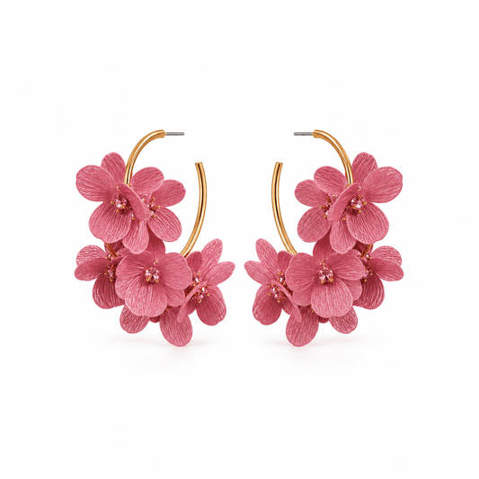 Loiuse Hoop - Pink - LINNY CO WholesaleMetal