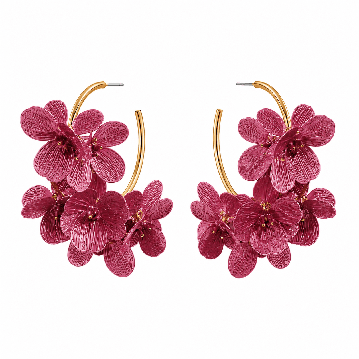 Loiuse Hoop - Pink - LINNY CO WholesaleMetal