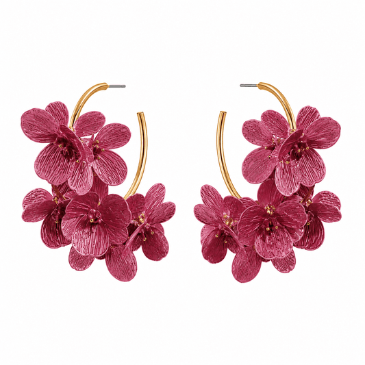 Loiuse Hoop - Pink - LINNY CO WholesaleMetal