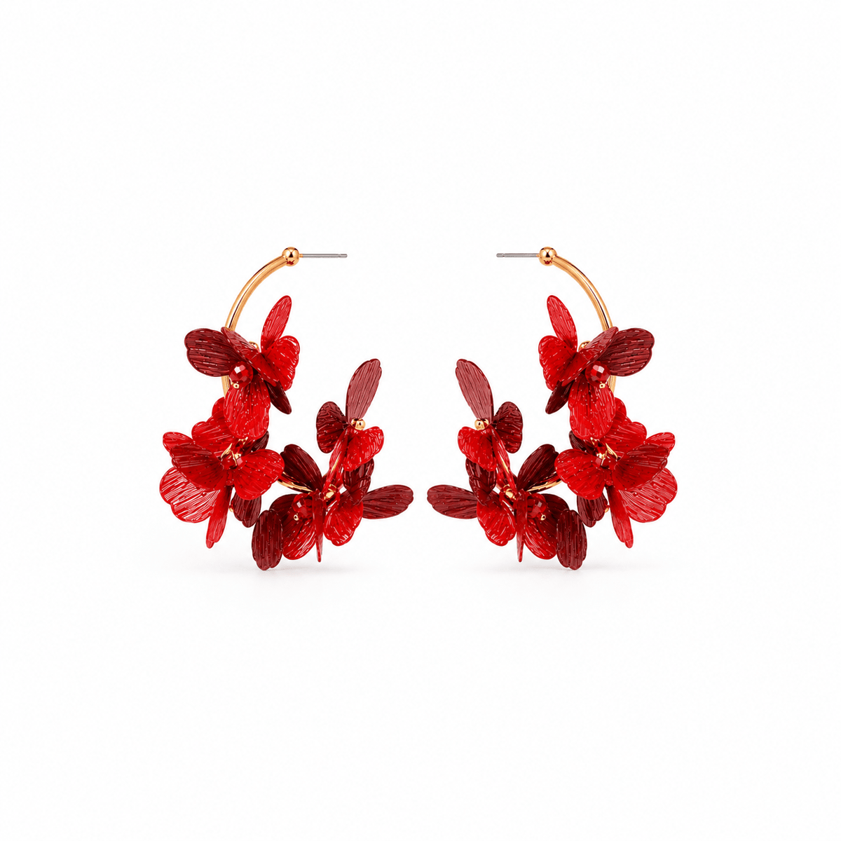 Loiuse Hoop - Red - LINNY CO WholesaleMetal