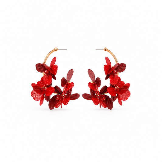 Loiuse Hoop - Red - LINNY CO WholesaleMetal