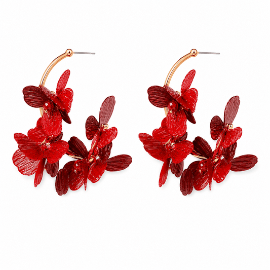 Loiuse Hoop - Red - LINNY CO WholesaleMetal
