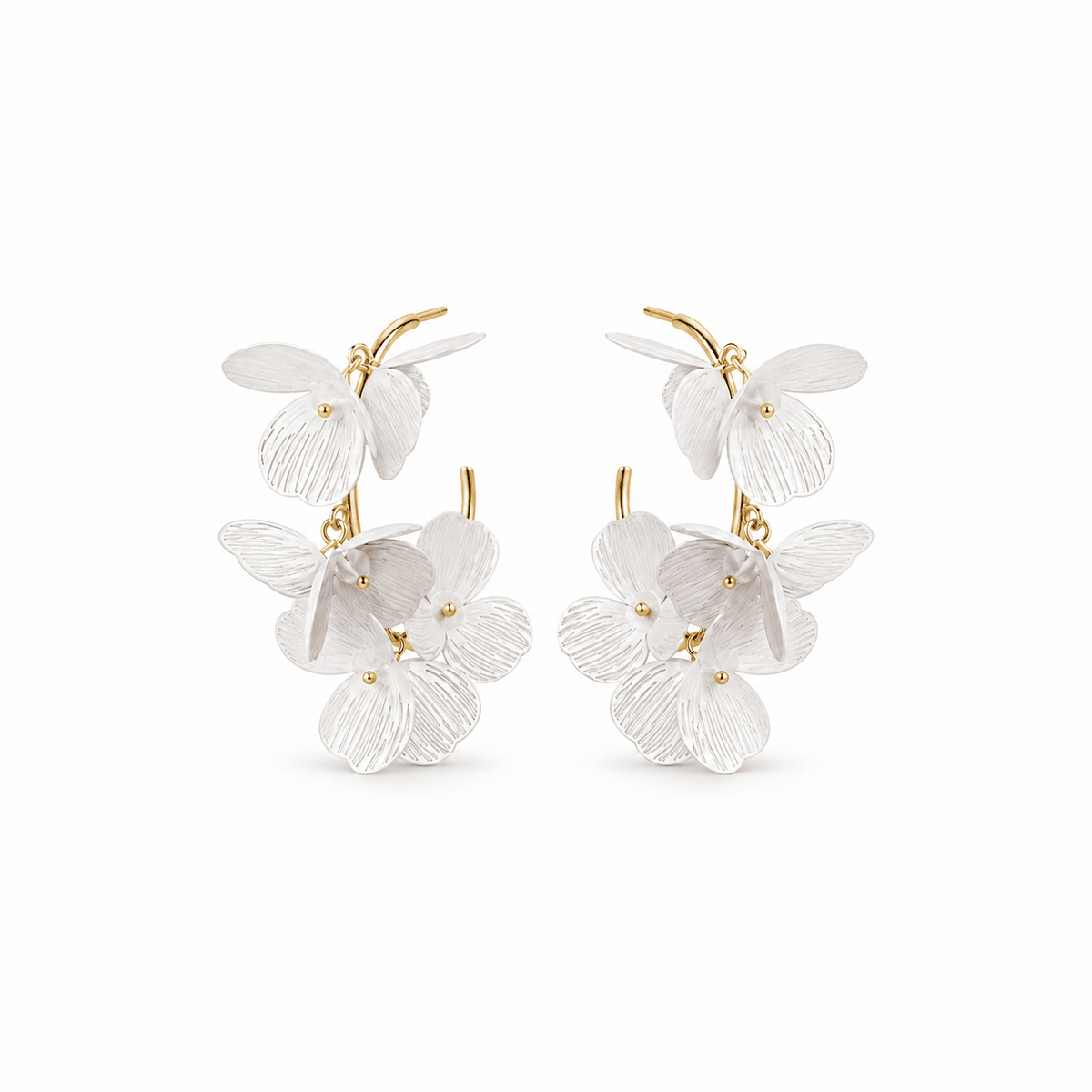 Loiuse Hoop - White - LINNY CO WholesaleMetal