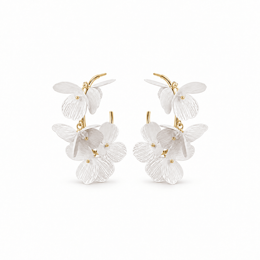 Loiuse Hoop - White - LINNY CO WholesaleMetal
