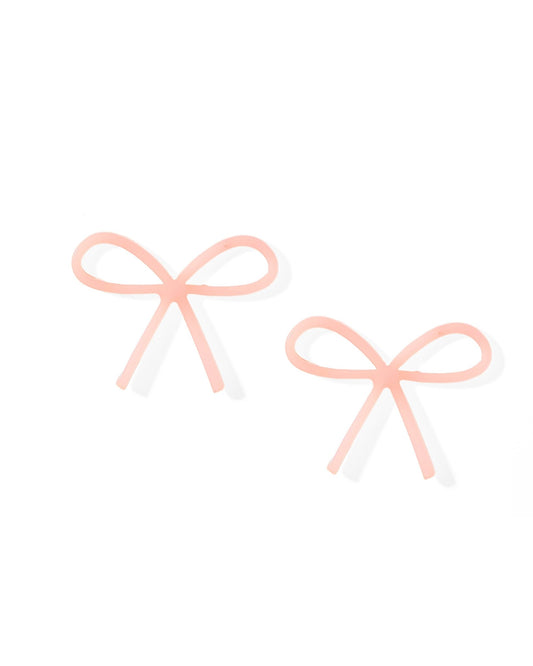Lola Bow Earrings - Baby Pink - LINNY CO WholesaleAcetate