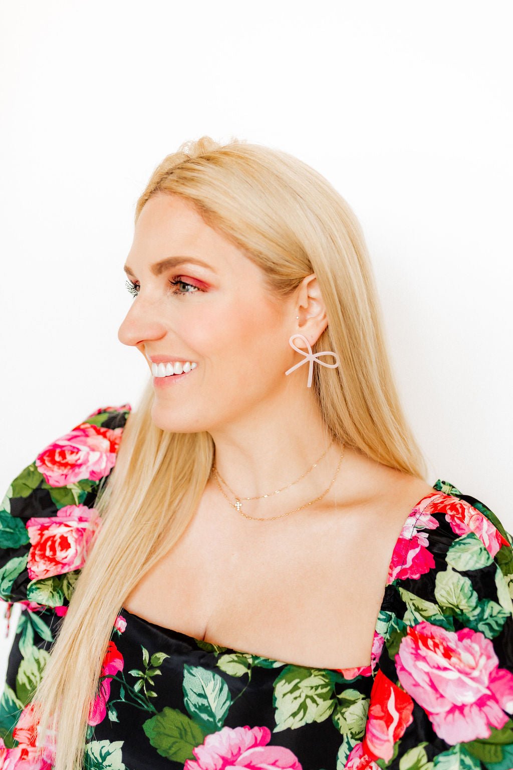 Lola Bow Earrings - Baby Pink - LINNY CO WholesaleAcetate