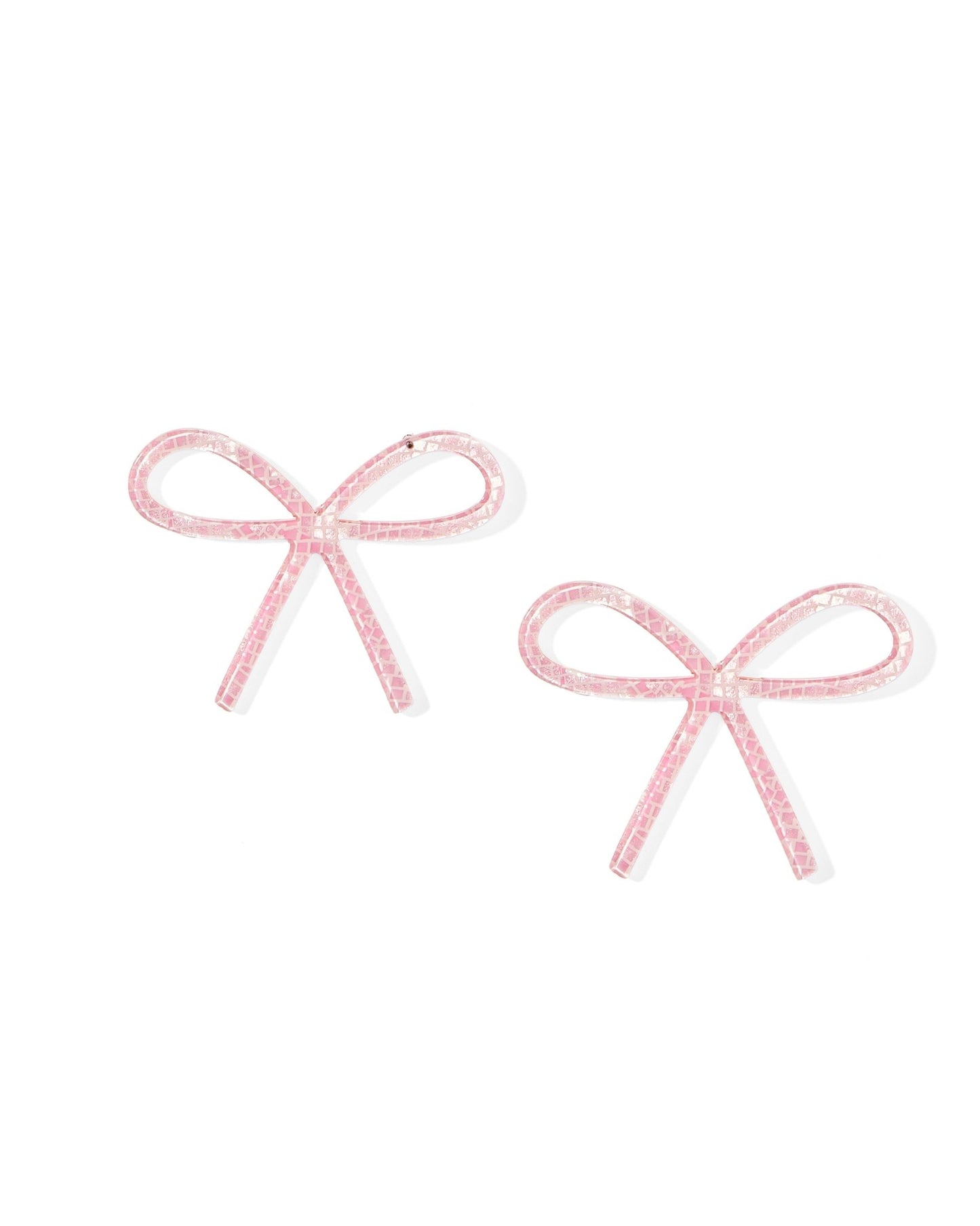 Lola Bow Earrings - Disco Pink - LINNY CO WholesaleAcetate