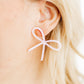 Lola Bow Earrings - Disco Pink - LINNY CO WholesaleAcetate