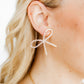 Lola Bow Earrings - Gold Glitter - LINNY CO WholesaleAcetate
