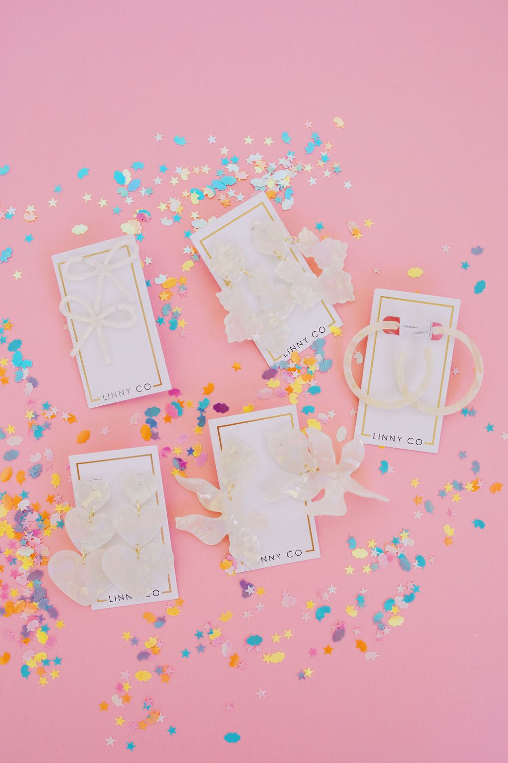 Lola Bow Earrings - Iridescent - LINNY CO WholesaleAcetate