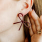 Lola Bow Earrings - Maroon - LINNY CO WholesaleAcetate
