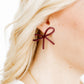 Lola Bow Earrings - Maroon - LINNY CO WholesaleAcetate