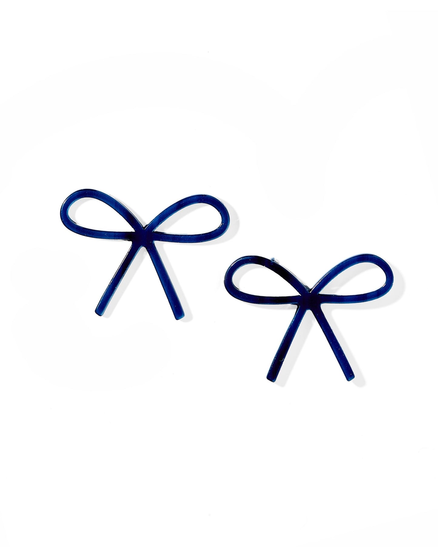 Lola Bow Earrings - Navy - LINNY CO WholesaleAcetate