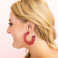 Margo Scallop Hoop Earrings - Crimson Glitter - LINNY CO WholesaleAcetate