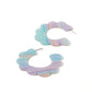 Margo Scallop Hoop Earrings - Purple Stripes - LINNY CO WholesaleAcetate