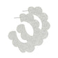 Margo Scallop Hoop Earrings - Silver Glitter - LINNY CO WholesaleAcetate