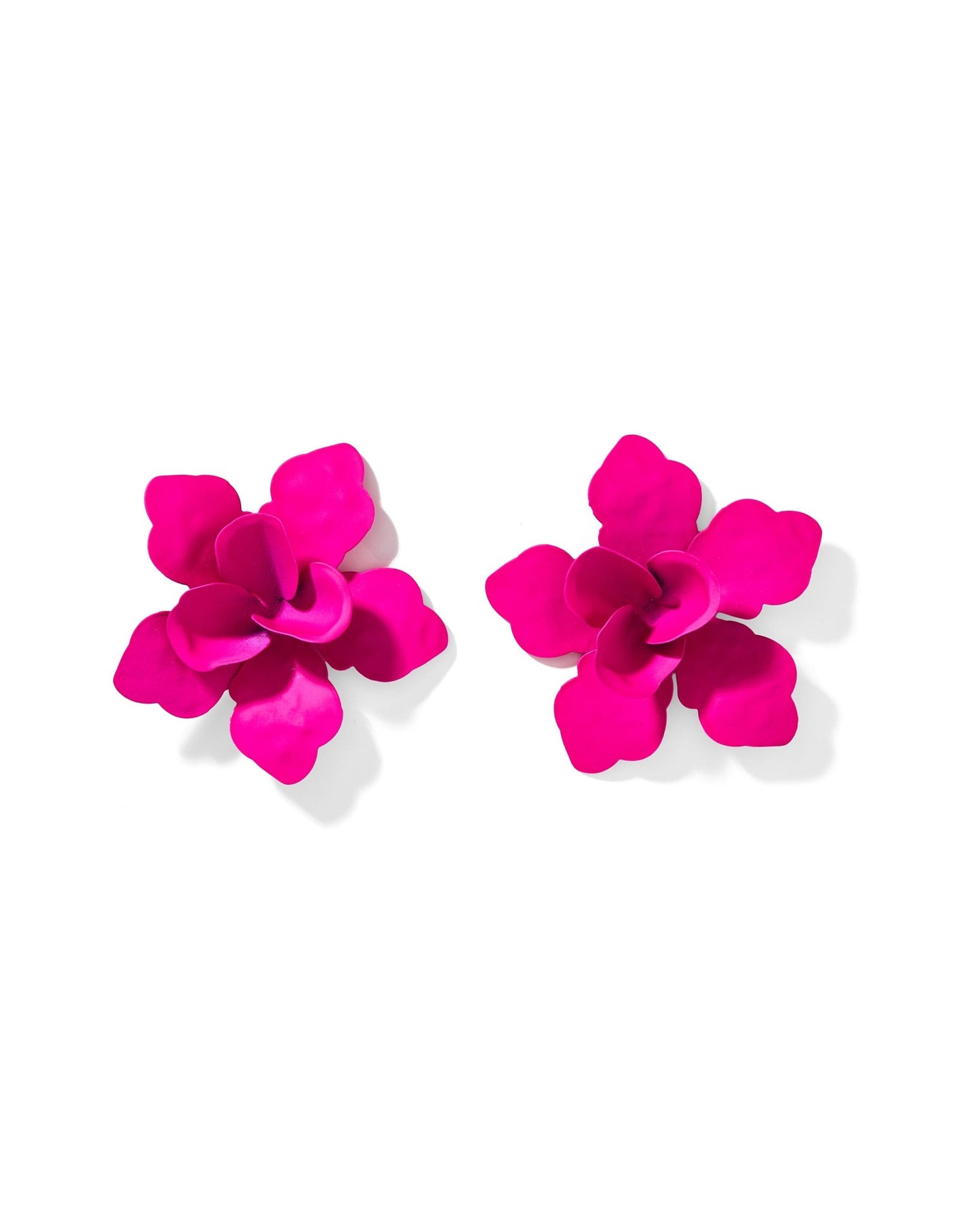 Maxine Statement Earrings - Magenta - LINNY CO WholesaleMetal