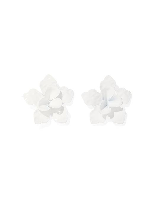 Maxine Statement Earrings - White - LINNY CO WholesaleMetal