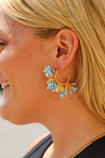 Melinda Hoop - Blue - LINNY CO WholesaleMetal