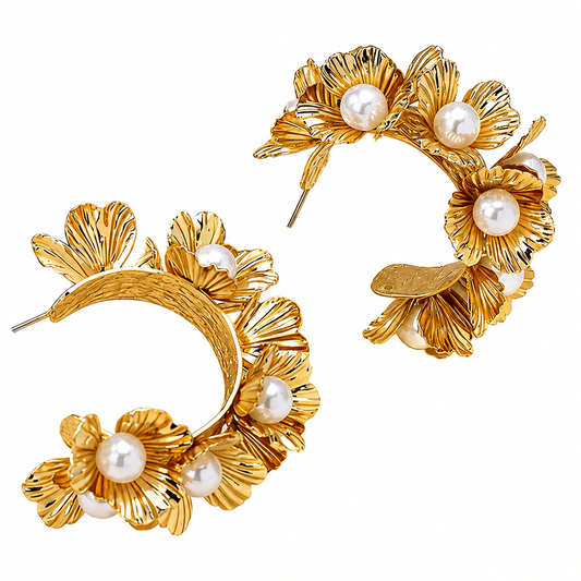 Melinda Hoop - Pearl - LINNY CO WholesaleMetal