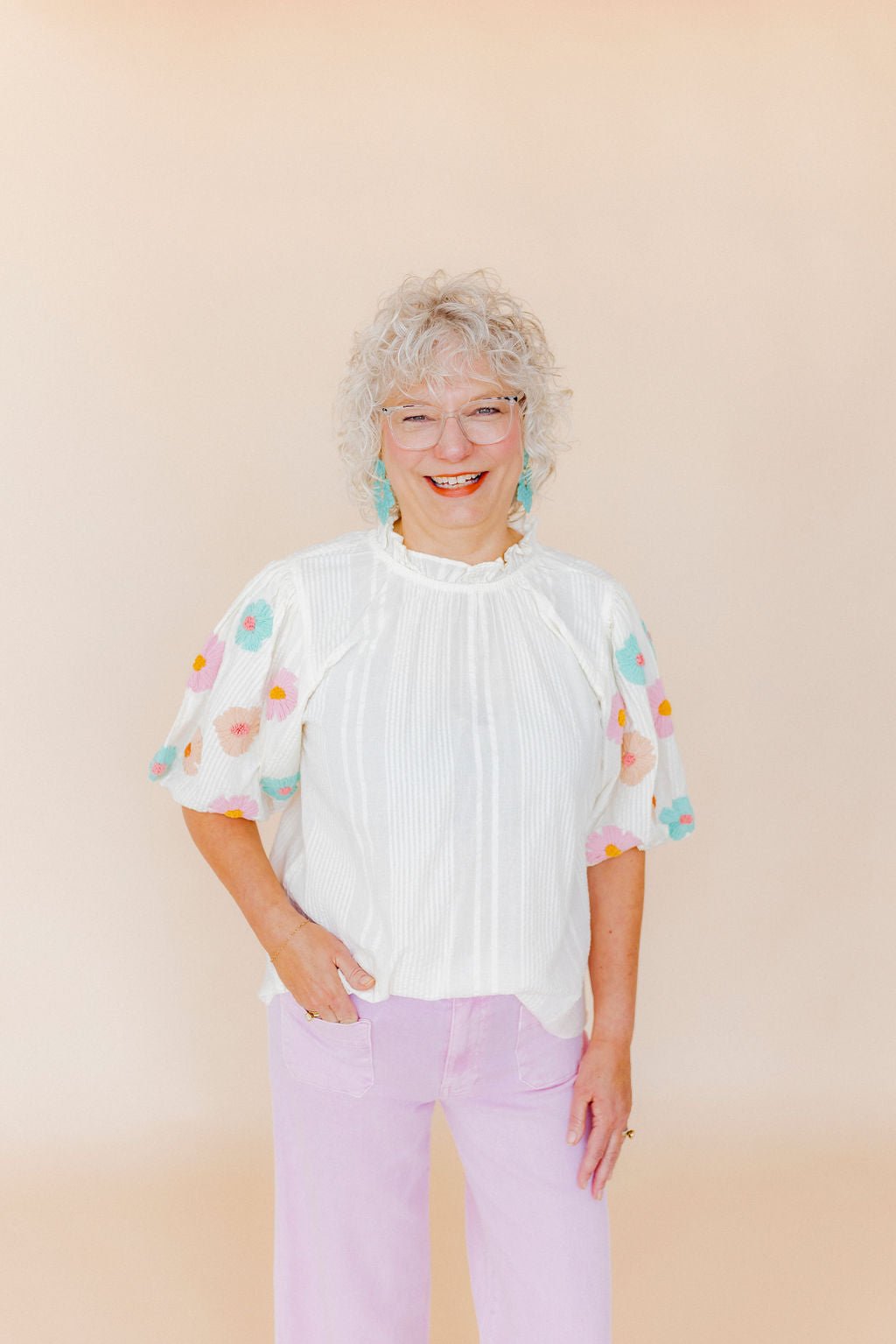 Michelle Statement Earrings - Aquamarine - LINNY CO WholesaleAcetate