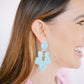 Michelle Statement Earrings - Aquamarine - LINNY CO WholesaleAcetate