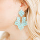 Michelle Statement Earrings - Aquamarine - LINNY CO WholesaleAcetate