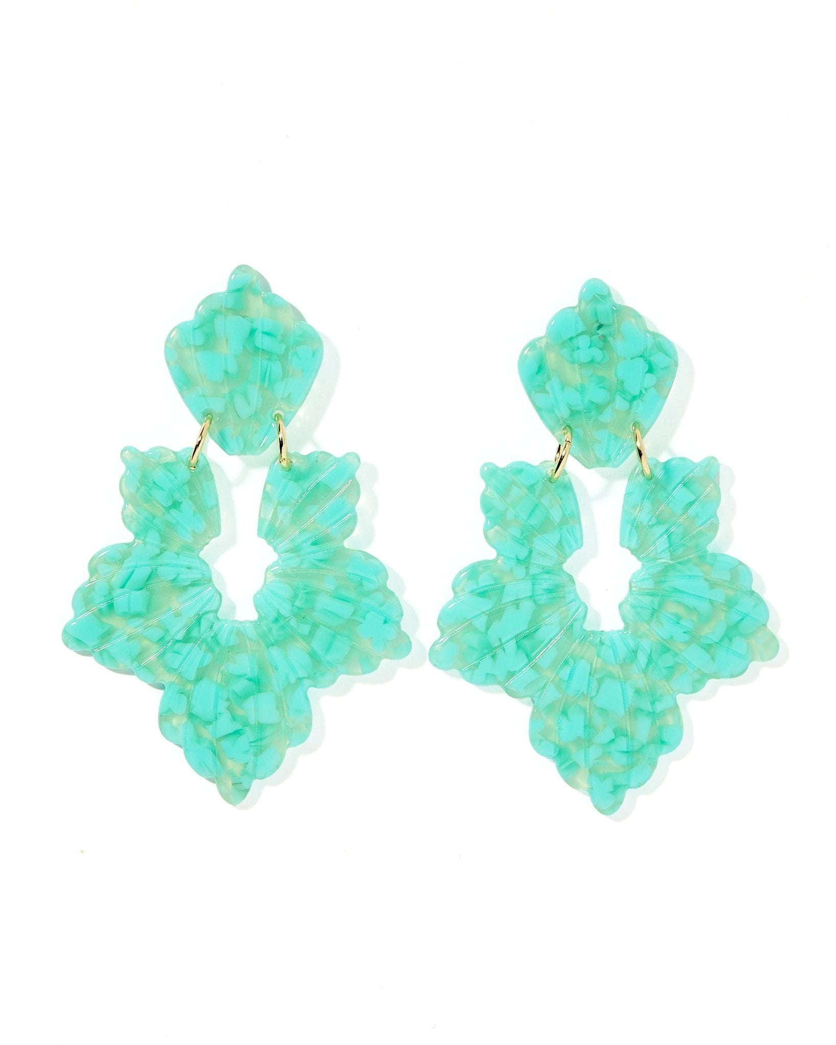 Michelle Statement Earrings - Aquamarine - LINNY CO WholesaleAcetate