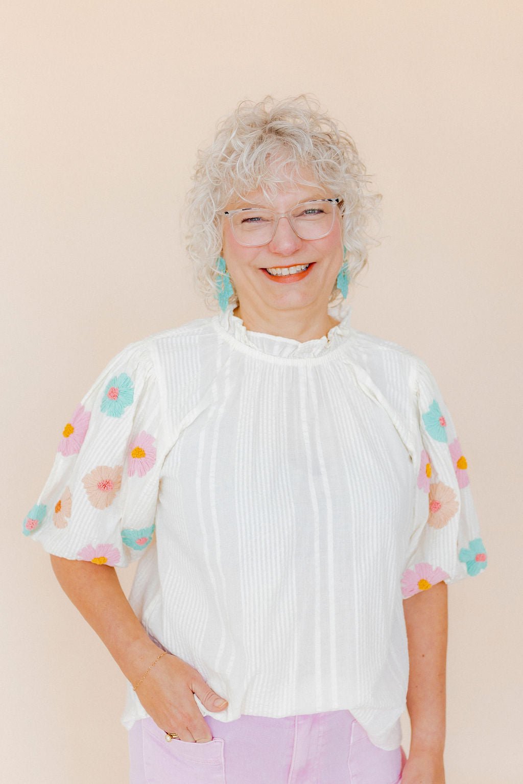 Michelle Statement Earrings - Aquamarine - LINNY CO WholesaleAcetate