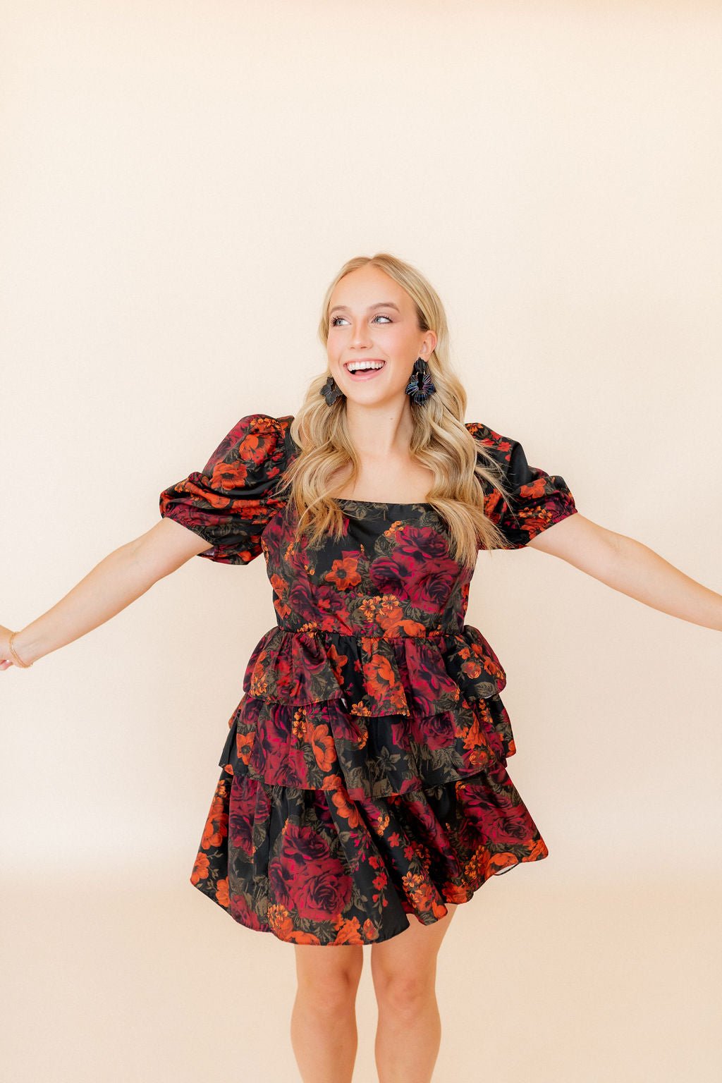 Michelle Statement Earrings - Black Iridescent - LINNY CO WholesaleAcetate