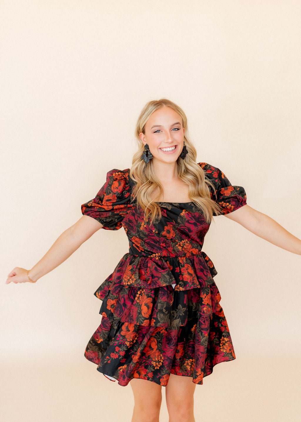 Michelle Statement Earrings - Black Iridescent - LINNY CO WholesaleAcetate