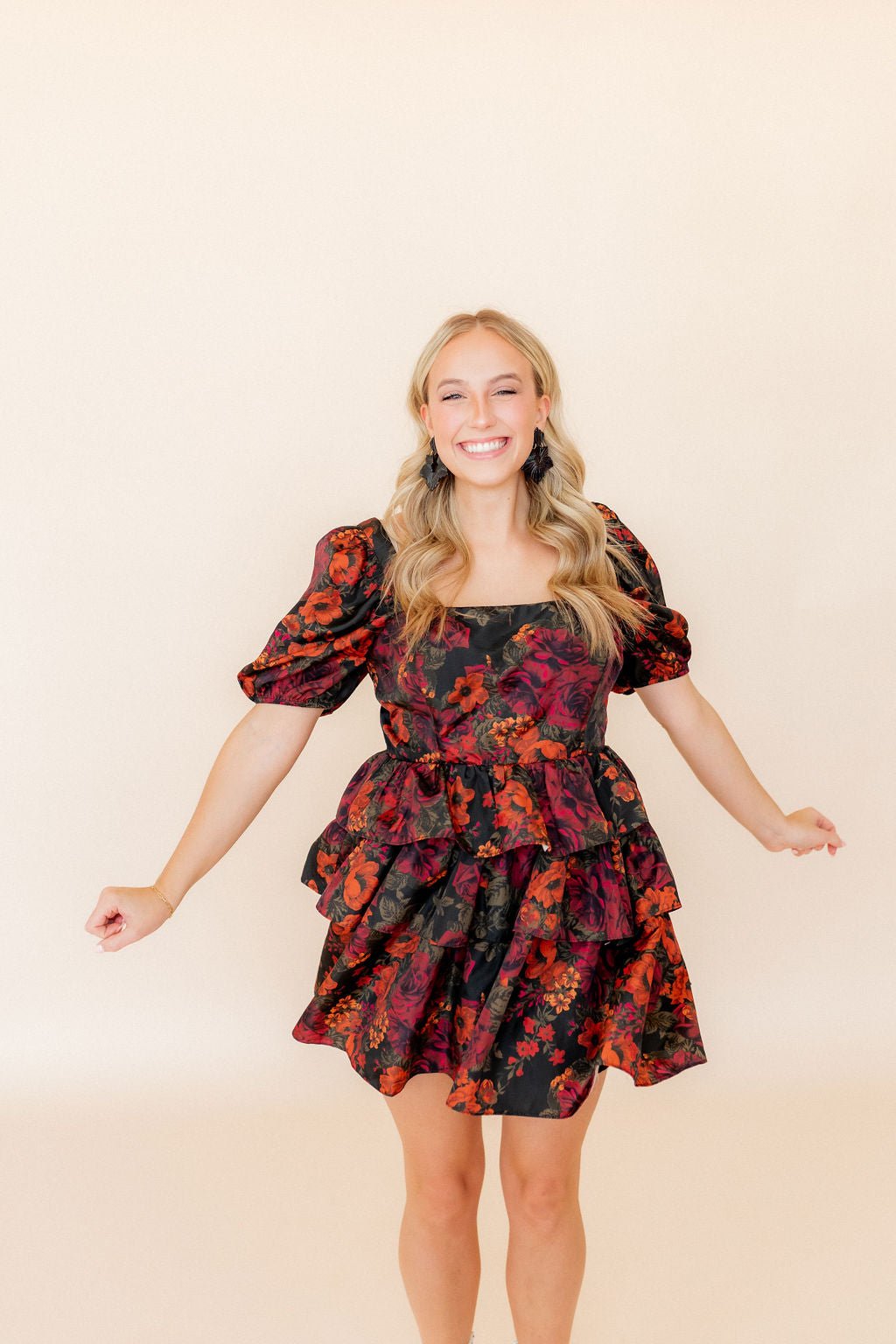 Michelle Statement Earrings - Black Iridescent - LINNY CO WholesaleAcetate