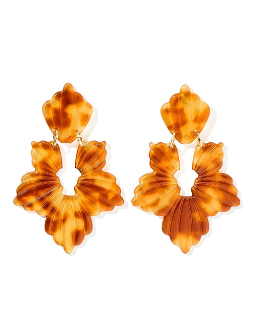 Michelle Statement Earrings - Caramel - LINNY CO WholesaleAcetate