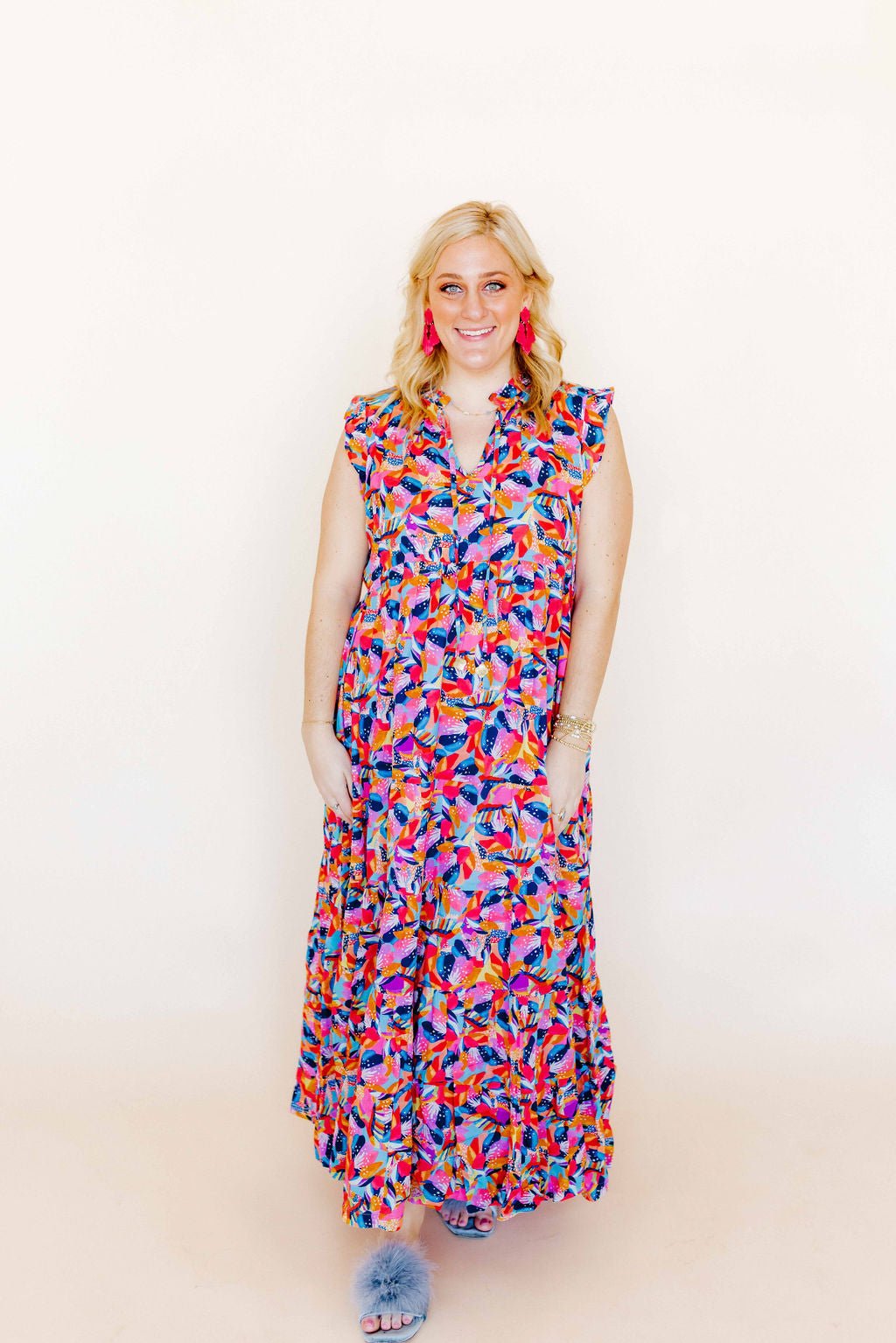 Michelle Statement Earrings - Cosmic Pink - LINNY CO WholesaleAcetate