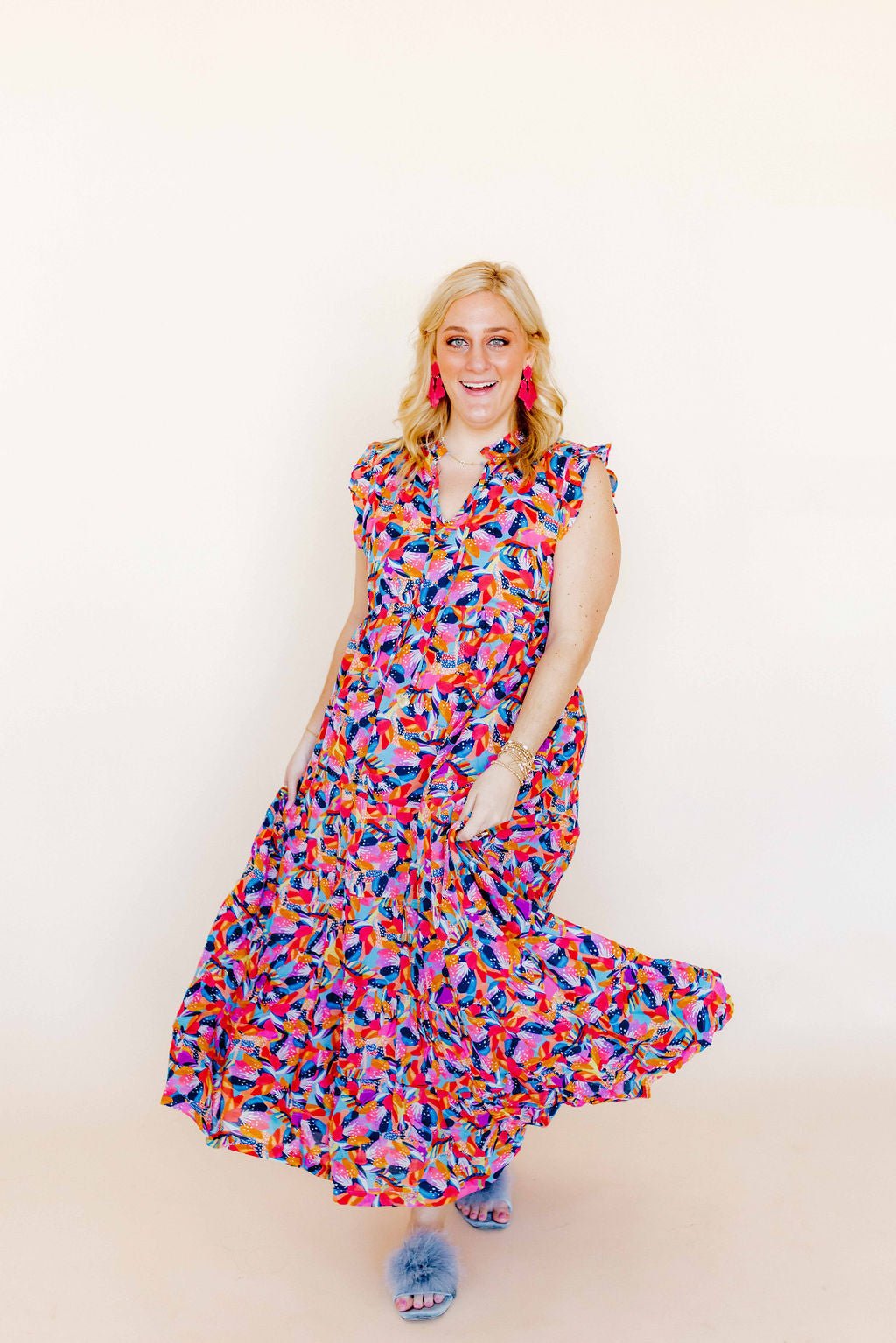 Michelle Statement Earrings - Cosmic Pink - LINNY CO WholesaleAcetate